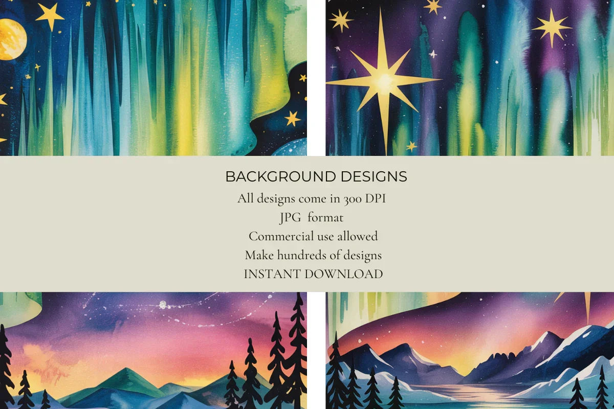 Aurora Night Sky Junk Journal Papers - CraftNest - Digital Crafting and Art