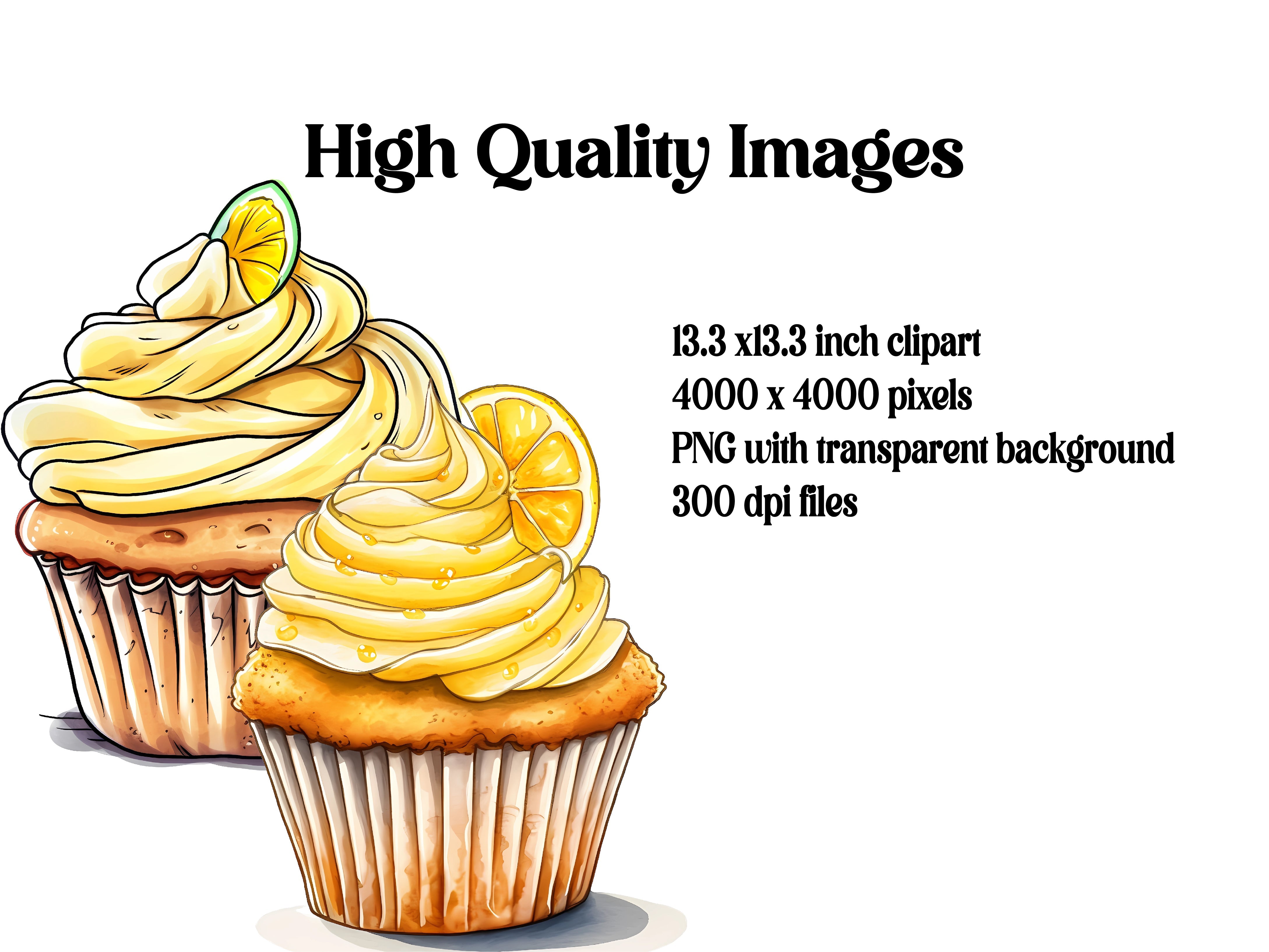 Lemon Cupcakes Clipart - CraftNest