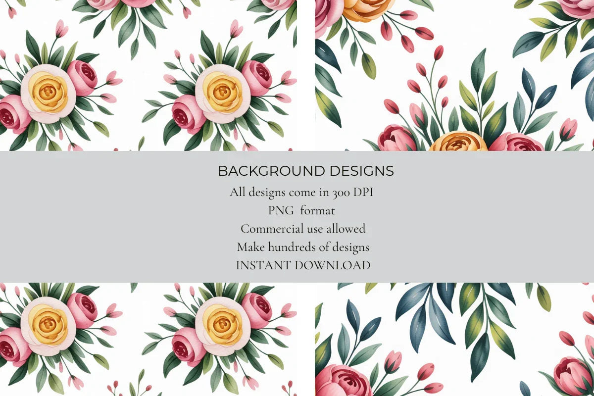 Wedding Blooms Seamless Papers - CraftNest - Digital Crafting and Art