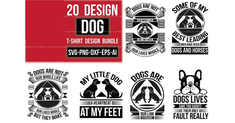 Dog T-Shirt SVG Bundle 99 - CraftNest - Digital Crafting and Art