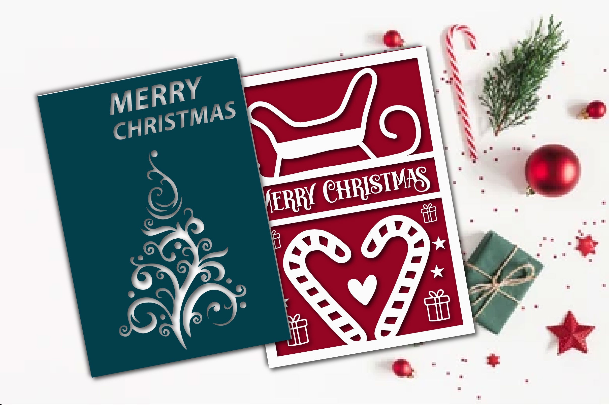 Merry Christmas Card SVG Bundle 2