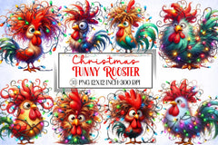 Christmas Rooster Clipart Bundle - CraftNest - Digital Crafting and Art