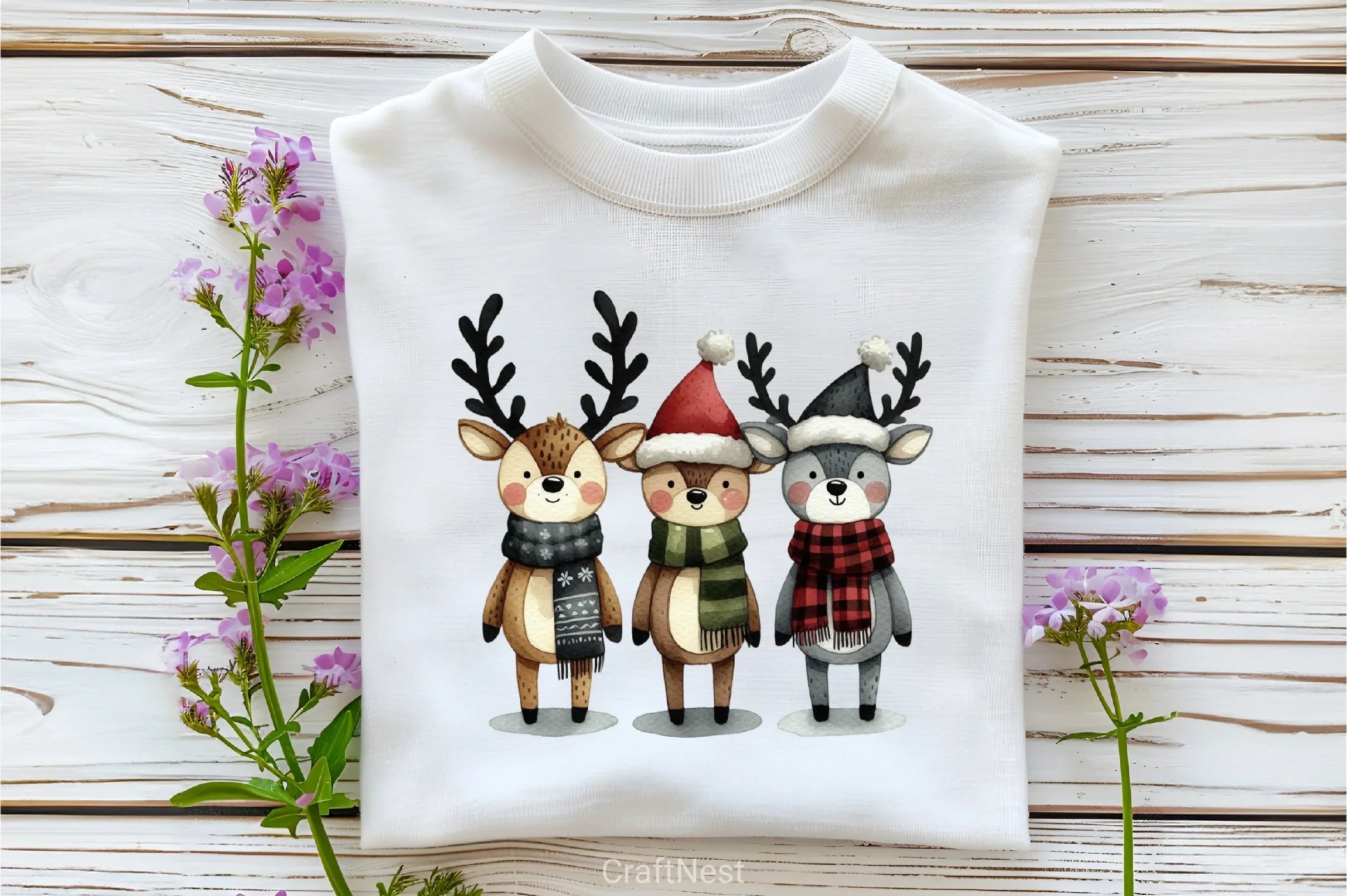 Christmas Reindeer Friends Clipart Bundle 1 - CraftNest - Digital Crafting and Art