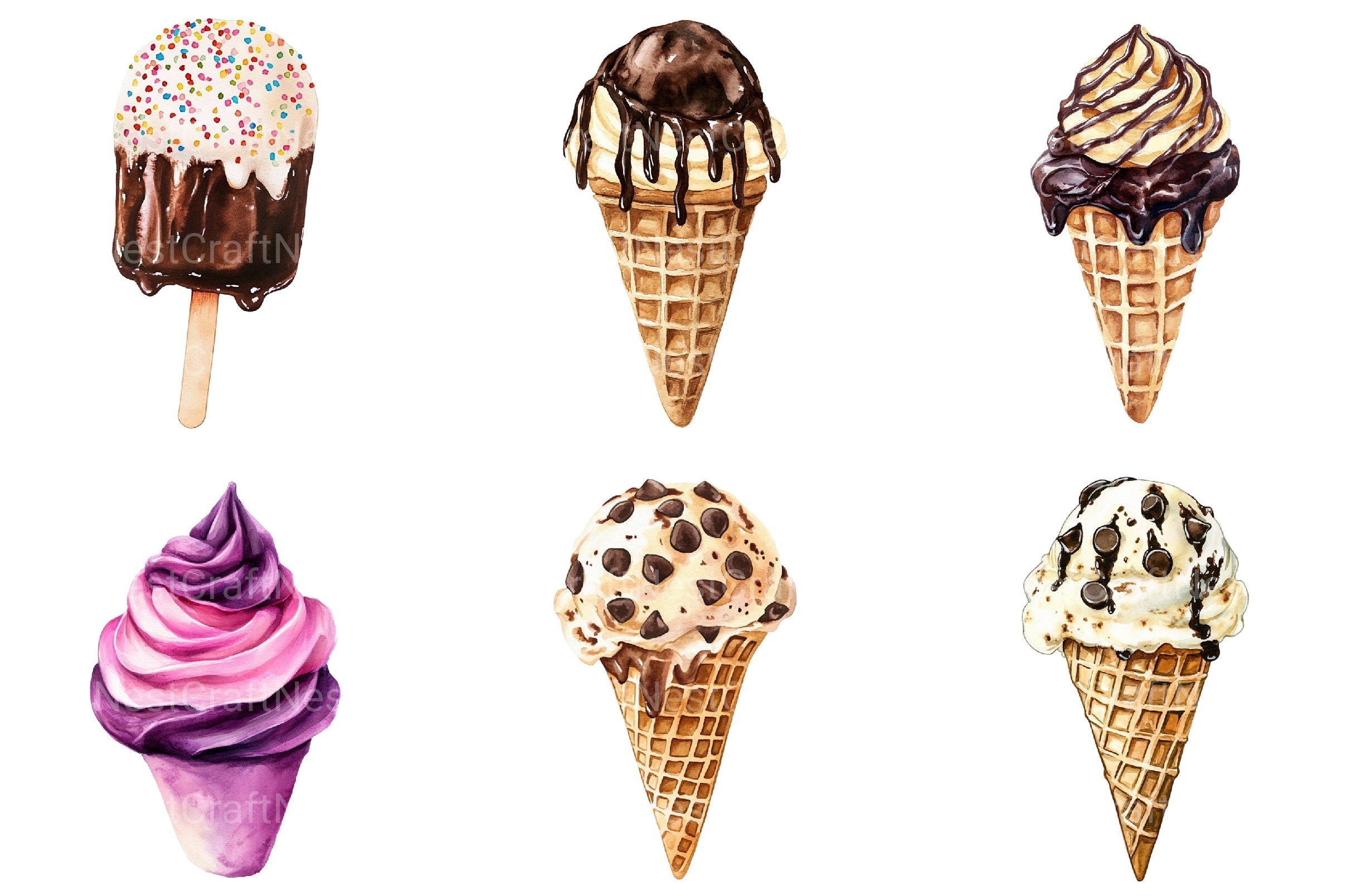 Summer Ice Cream Clipart Bundle 1 - CraftNest - Digital Crafting and Art