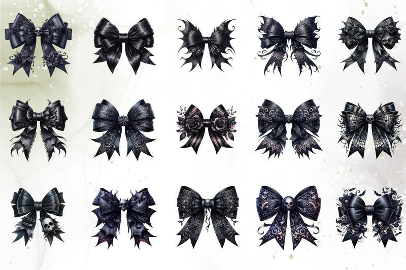 Gothic Bow Clipart Bundle - CraftNest - Digital Crafting and Art