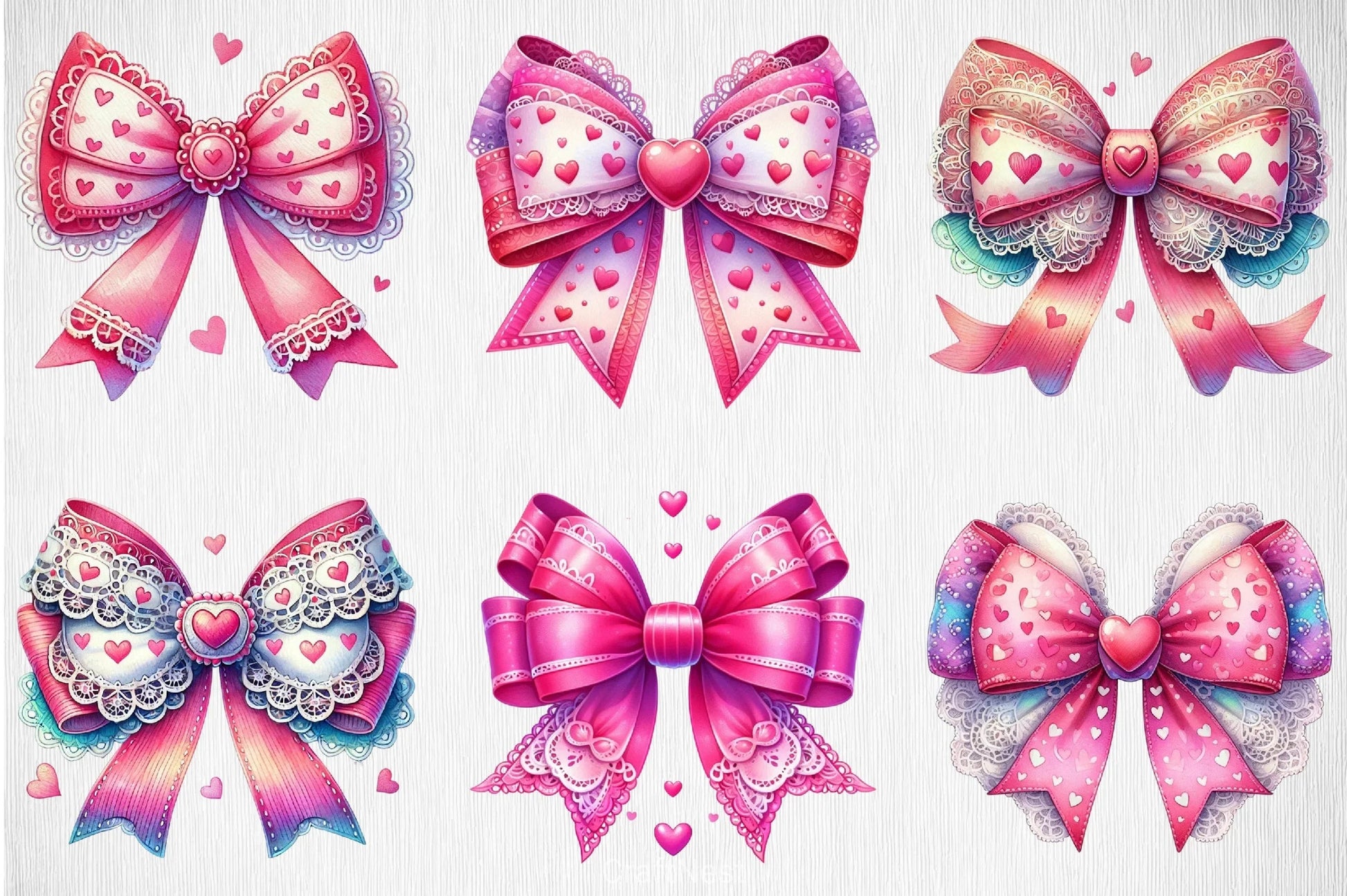 Valentine Heart Bow Clipart Bundle - CraftNest - Digital Crafting and Art