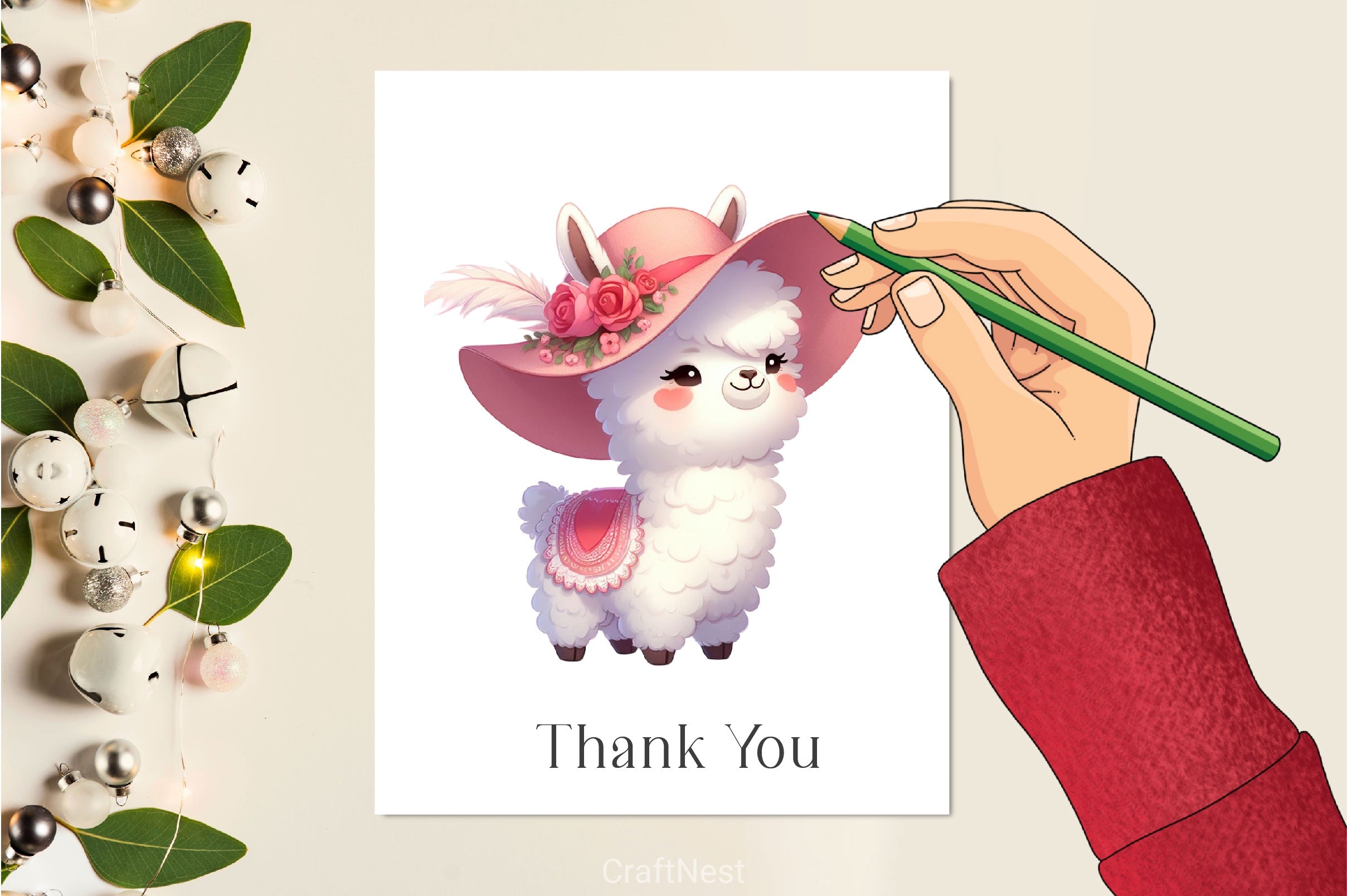 Cute Valentine Baby Llama Clipart Bundle 2