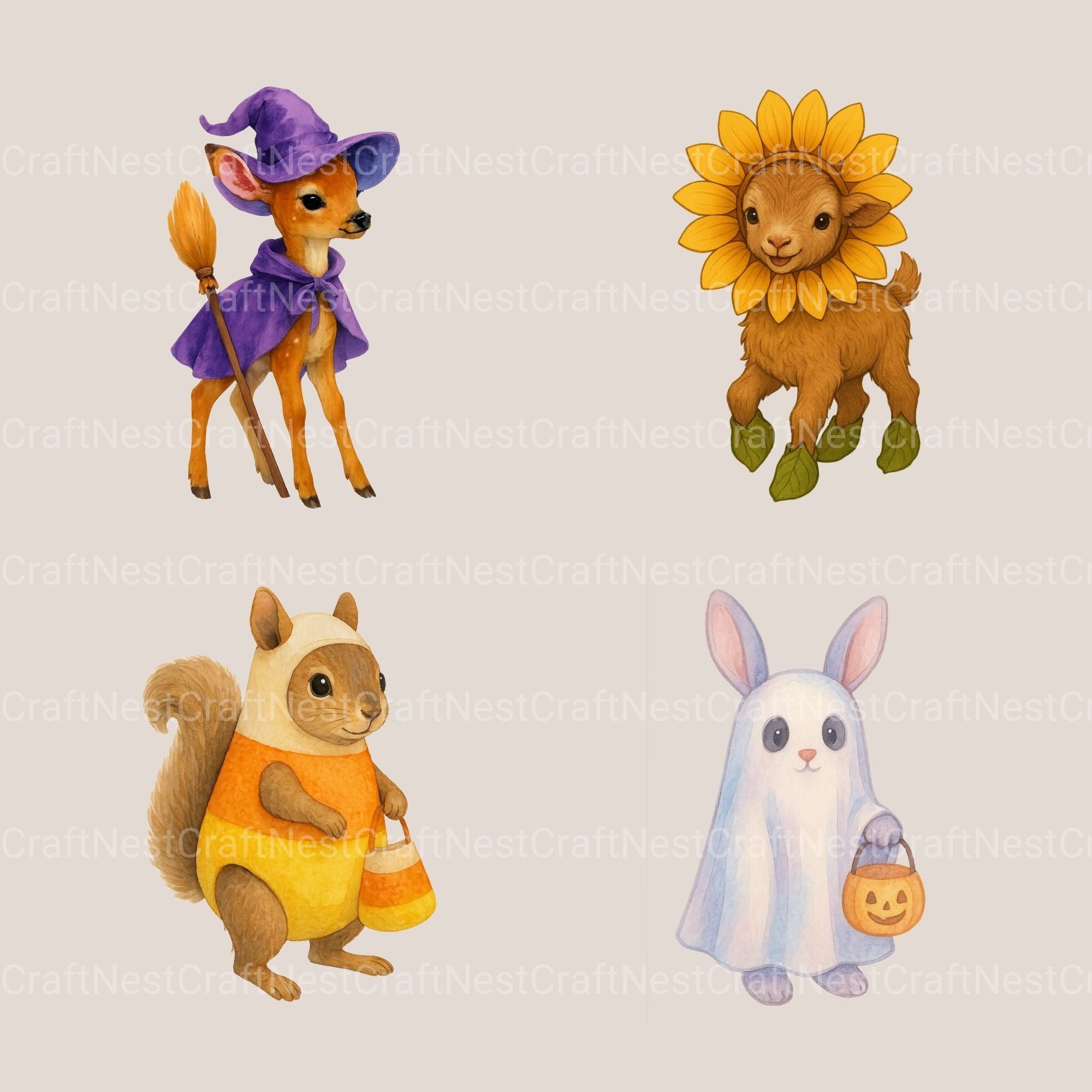 Halloween Animals 1 Clipart Bundle
