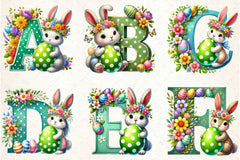 Easter Bunny Alphabet Clipart Bundle 3 - CraftNest - Digital Crafting and Art