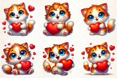 Valentine Cat Clipart Bundle - CraftNest - Digital Crafting and Art