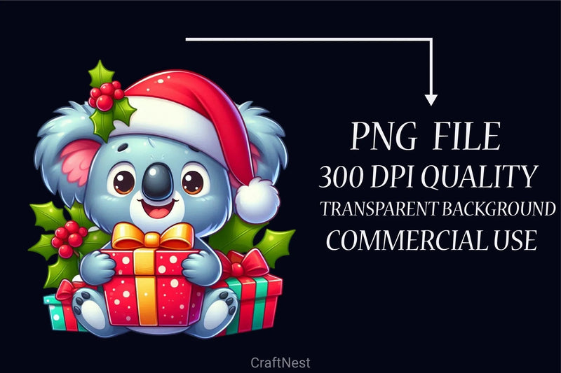 Christmas Koala Clipart Bundle 3 - CraftNest - Digital Crafting and Art