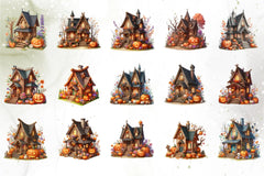 Halloween Haunted House Clipart Bundle - CraftNest - Digital Crafting and Art