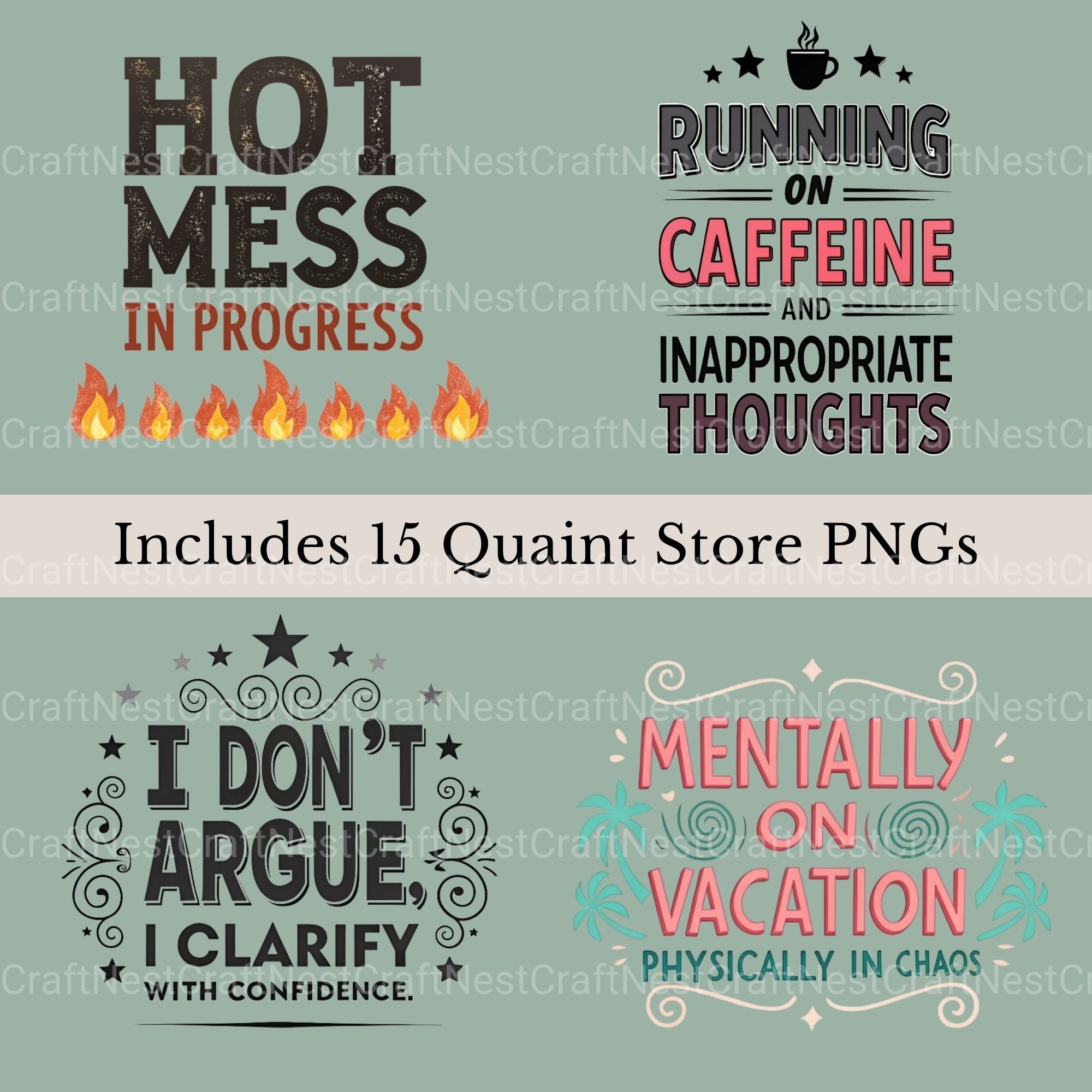 Funny Quotes Clipart Bundle