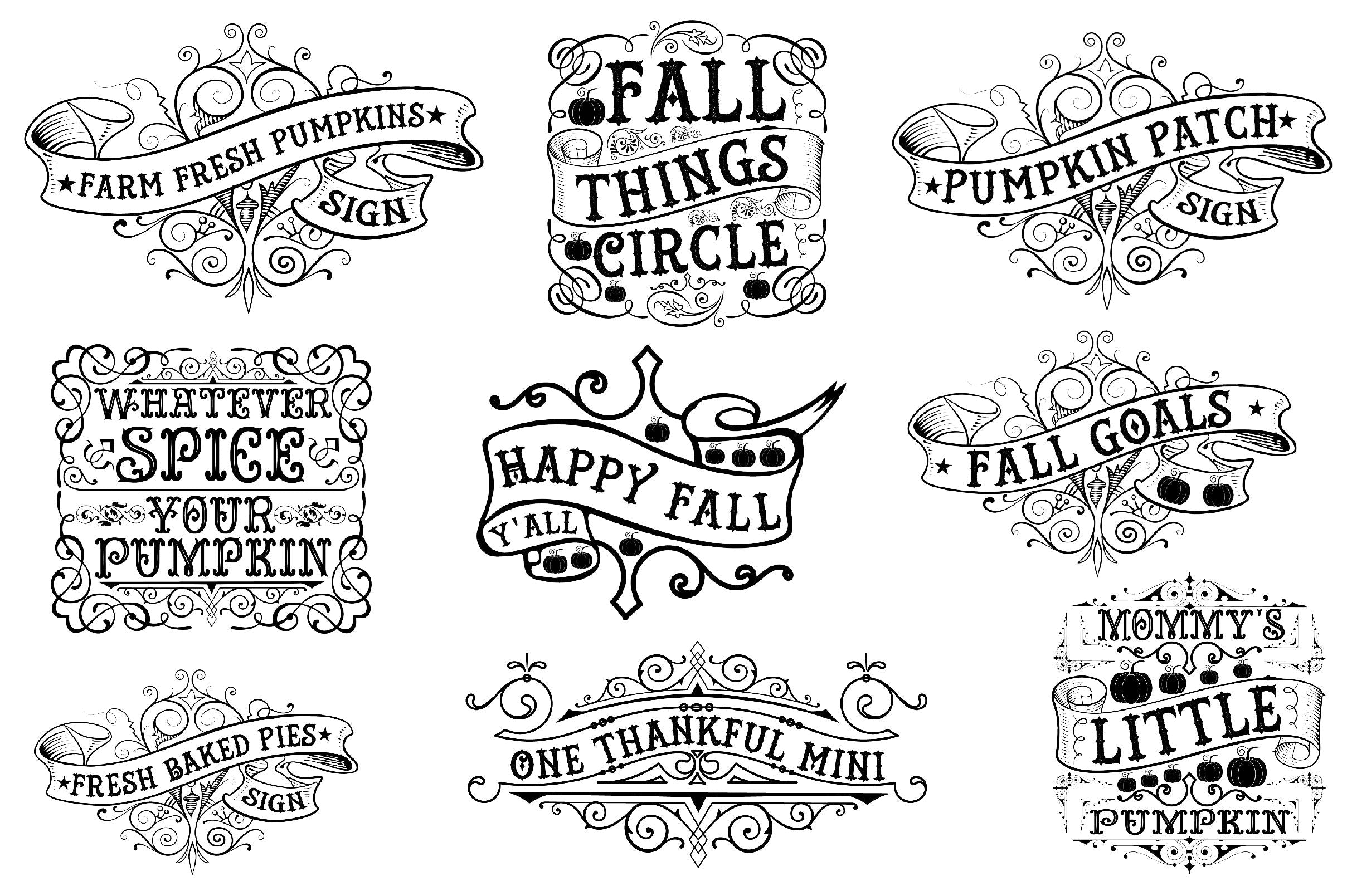 Vintage Fall Sign Bundle