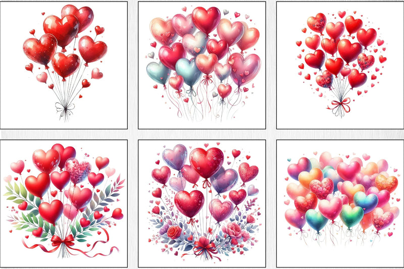 Valentine's Day Balloon Clipart Bundle - CraftNest - Digital Crafting and Art