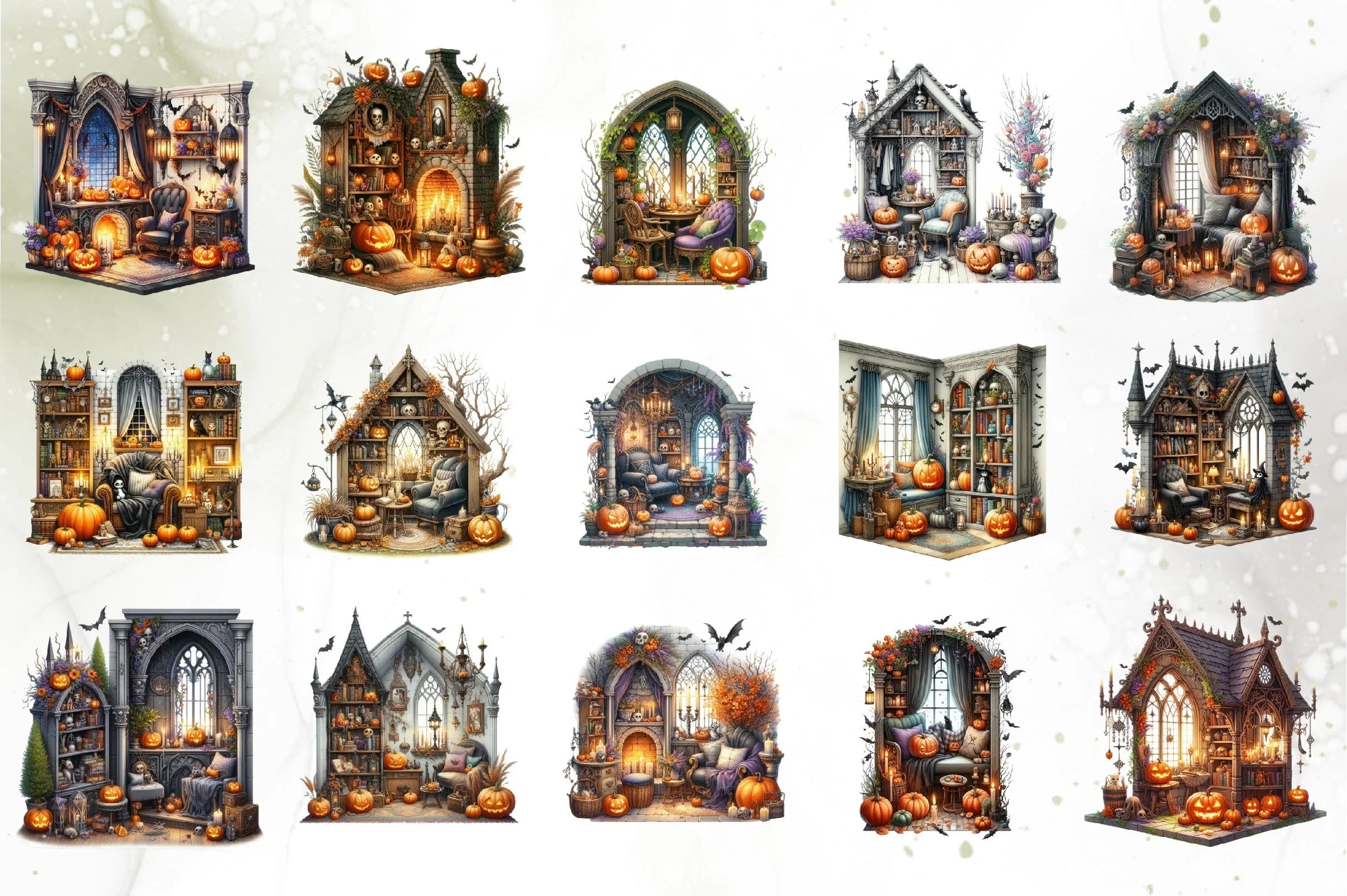 Halloween Rooms Clipart Bundle - CraftNest - Digital Crafting and Art