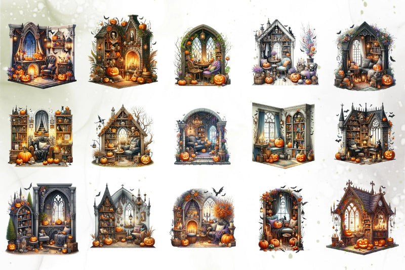 Halloween Rooms Clipart Bundle - CraftNest - Digital Crafting and Art