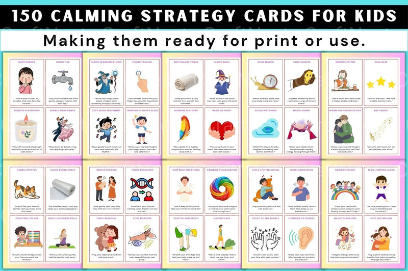 Calming Strategy Cards for Kids - CraftNest - Digital Crafting and Art