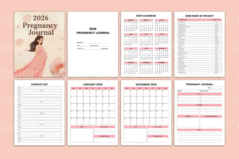 Pregnancy KDP Journal: Track Your Journey - CraftNest - Digital Crafting and Art