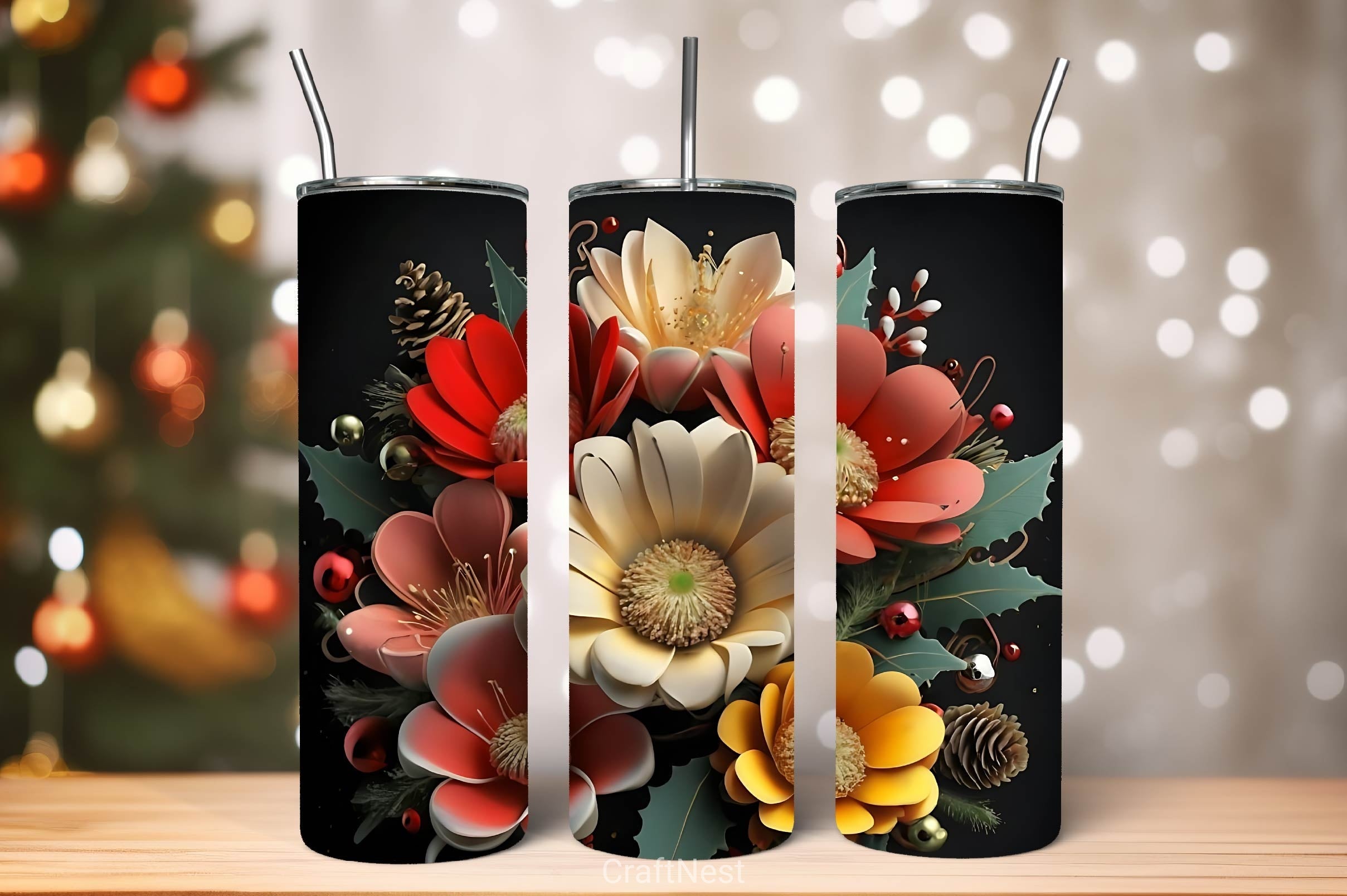 Flower Tumbler Wrap Bundle 5
