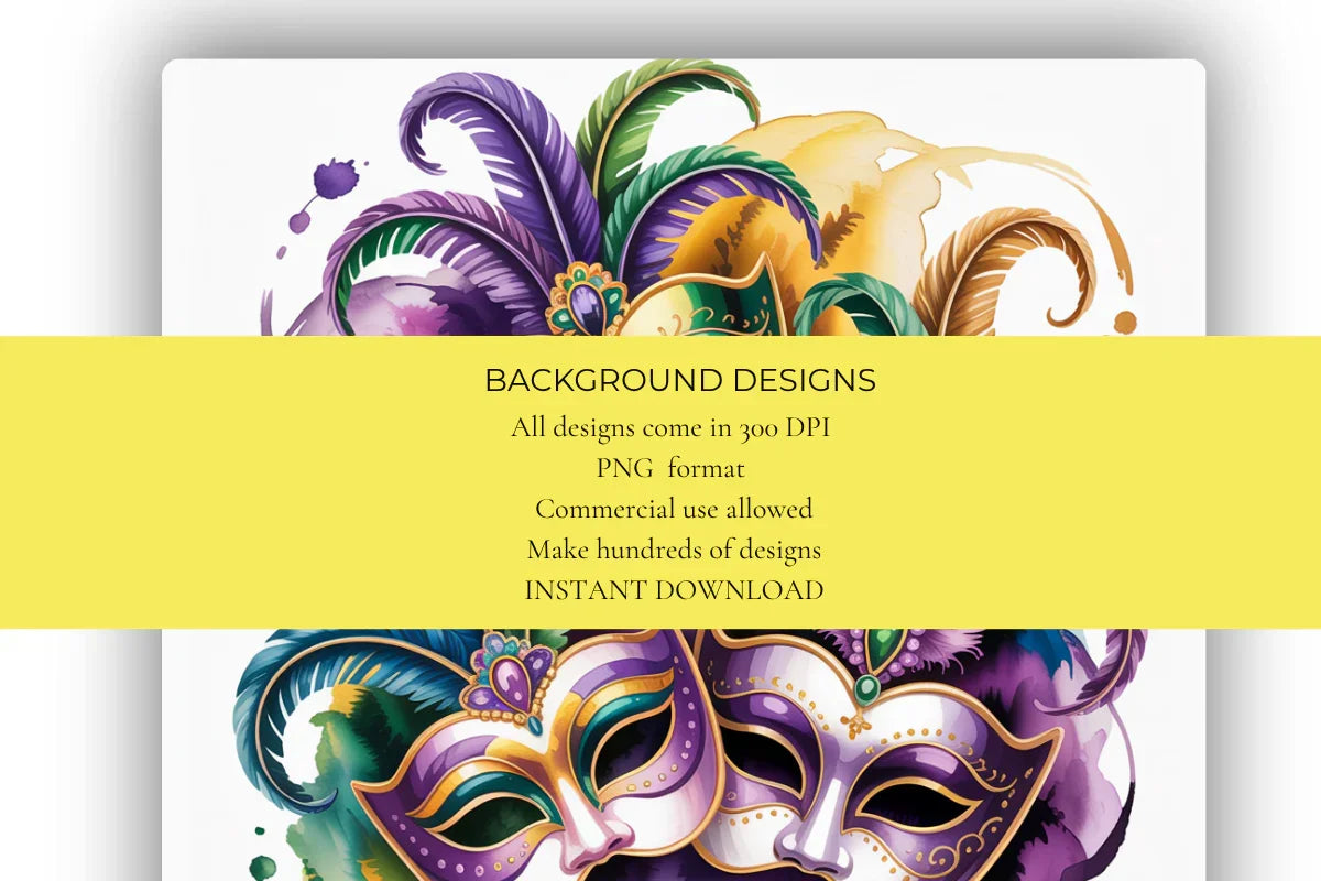 Mardi Gras Masks Background Papers - CraftNest - Digital Crafting and Art