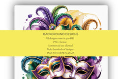 Mardi Gras Masks Background Papers - CraftNest - Digital Crafting and Art