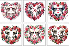 Valentine's Day Skull Heart Clipart Bundle - CraftNest - Digital Crafting and Art