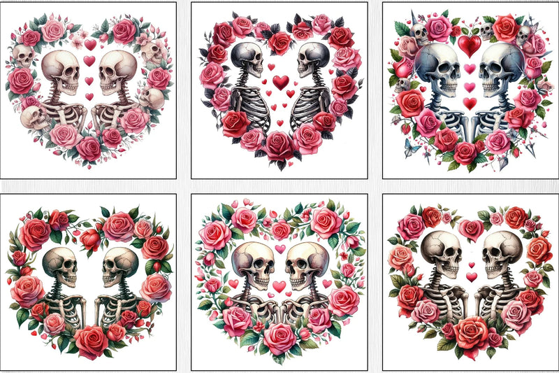 Valentine's Day Skull Heart Clipart Bundle - CraftNest - Digital Crafting and Art