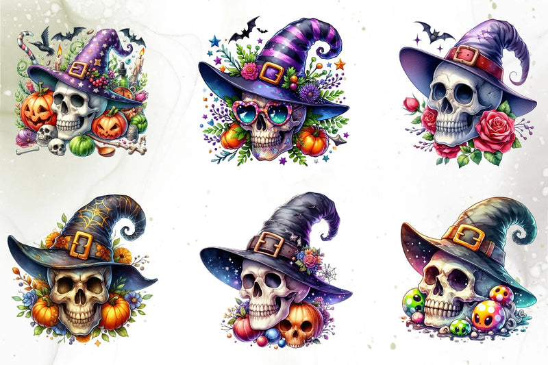 Witch Skull Clipart Bundle - CraftNest - Digital Crafting and Art