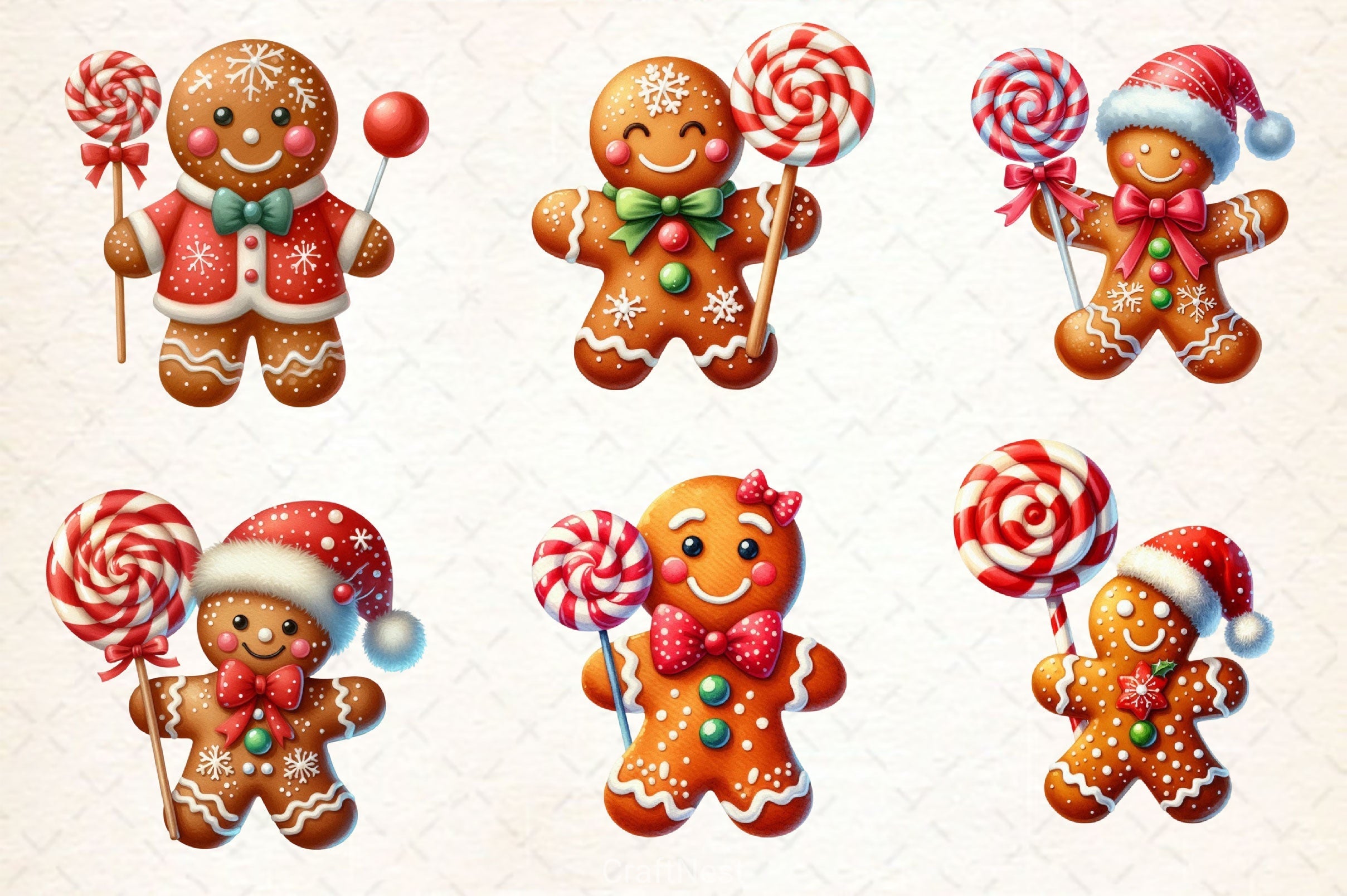 Christmas Gingerbread Man Clipart Bundle 3