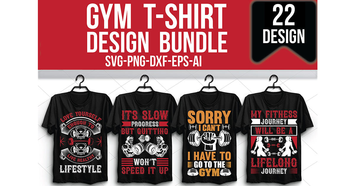 Gym T-Shirt Bundle - CraftNest - Digital Crafting and Art
