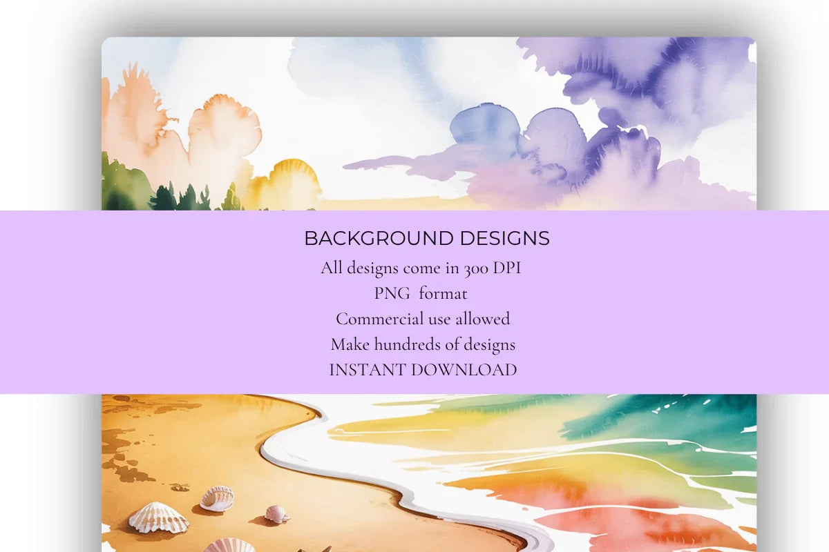 Beach Scenes Background Papers - CraftNest - Digital Crafting and Art