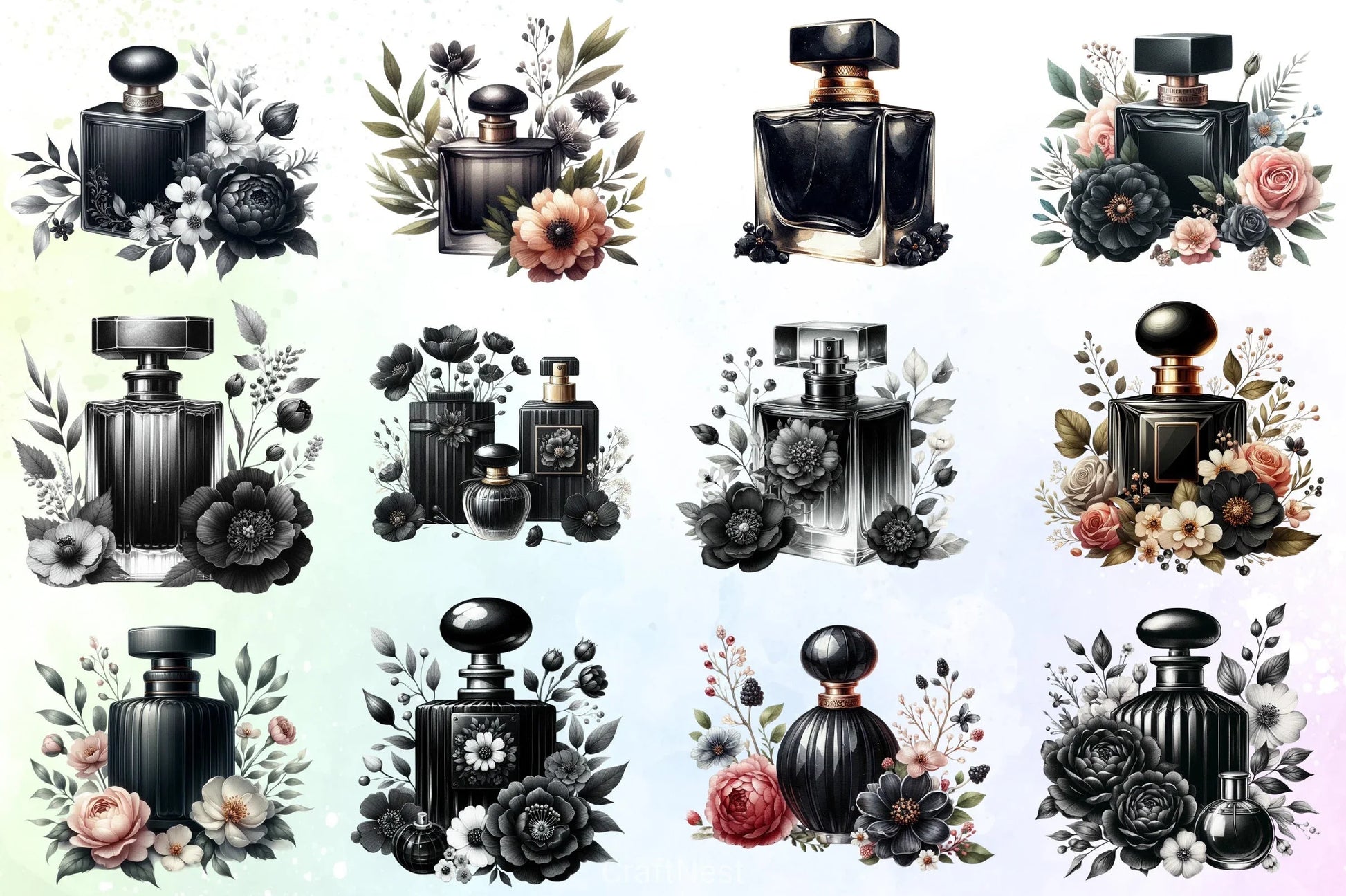 Black Perfume Clipart Bundle - CraftNest - Digital Crafting and Art