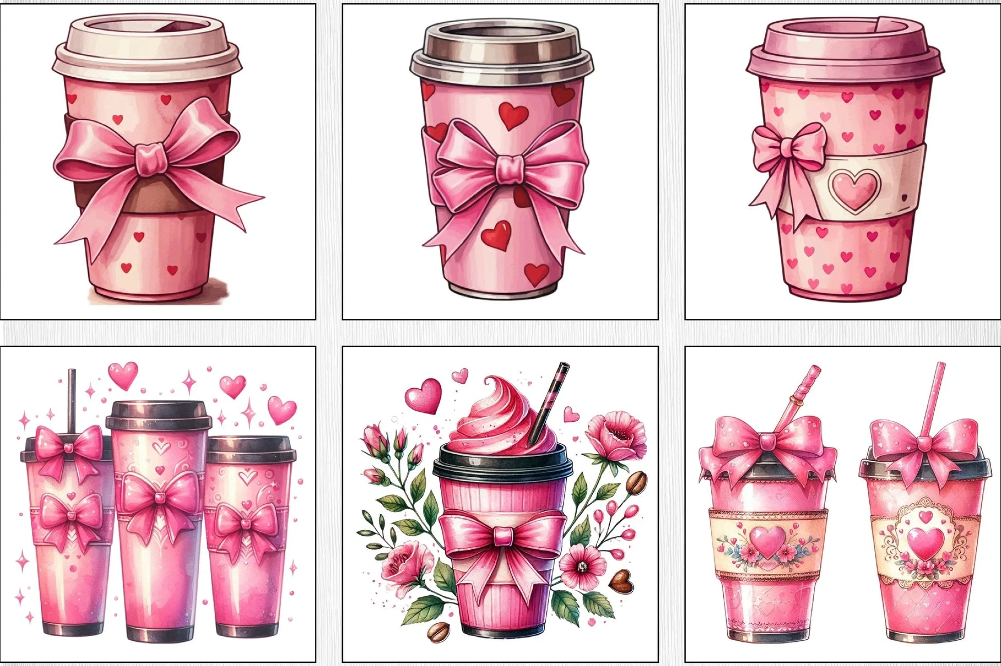 Valentine Coffee Cup Clipart Bundle - CraftNest - Digital Crafting and Art