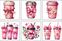 Valentine Coffee Cup Clipart Bundle - CraftNest - Digital Crafting and Art