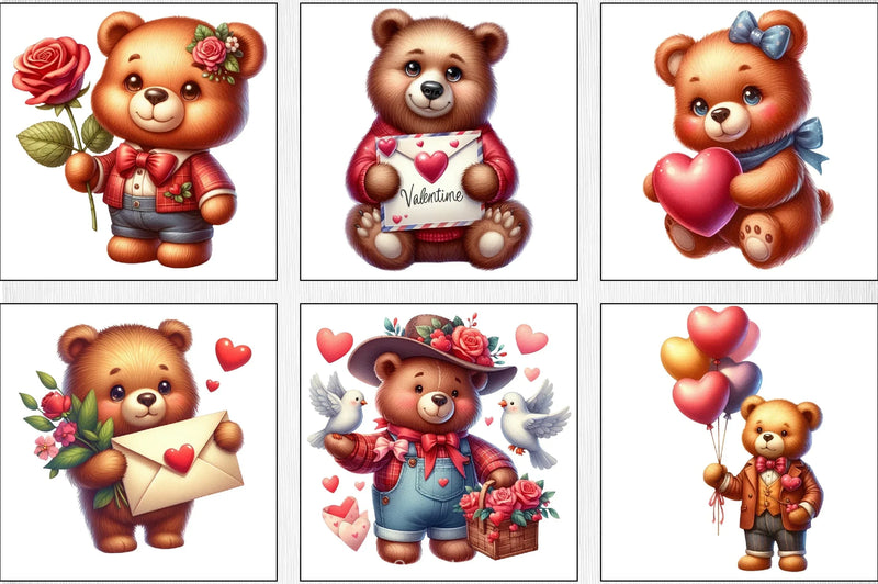 Valentine's Day Teddy Bear Clipart Bundle - CraftNest - Digital Crafting and Art