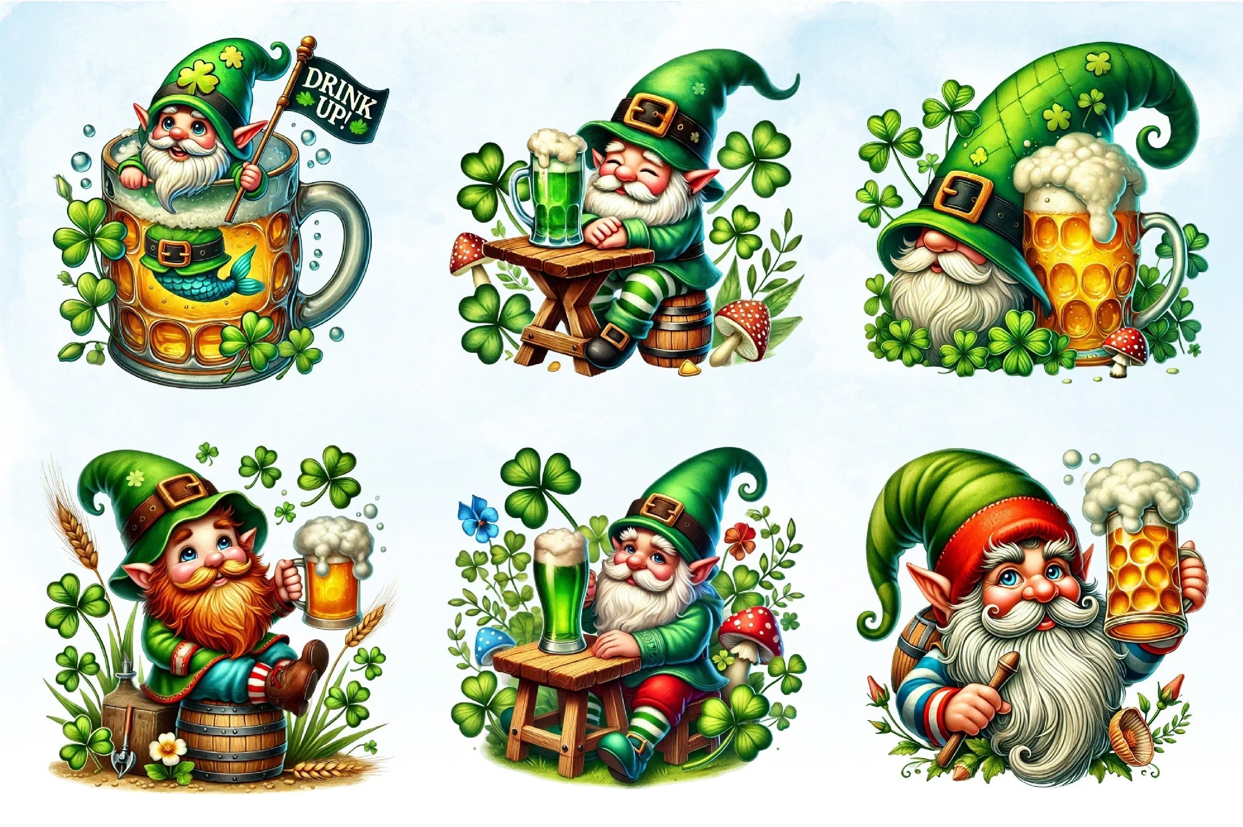 Lucky Gnomes St. Patrick's Day Clipart Bundle - CraftNest - Digital Crafting and Art