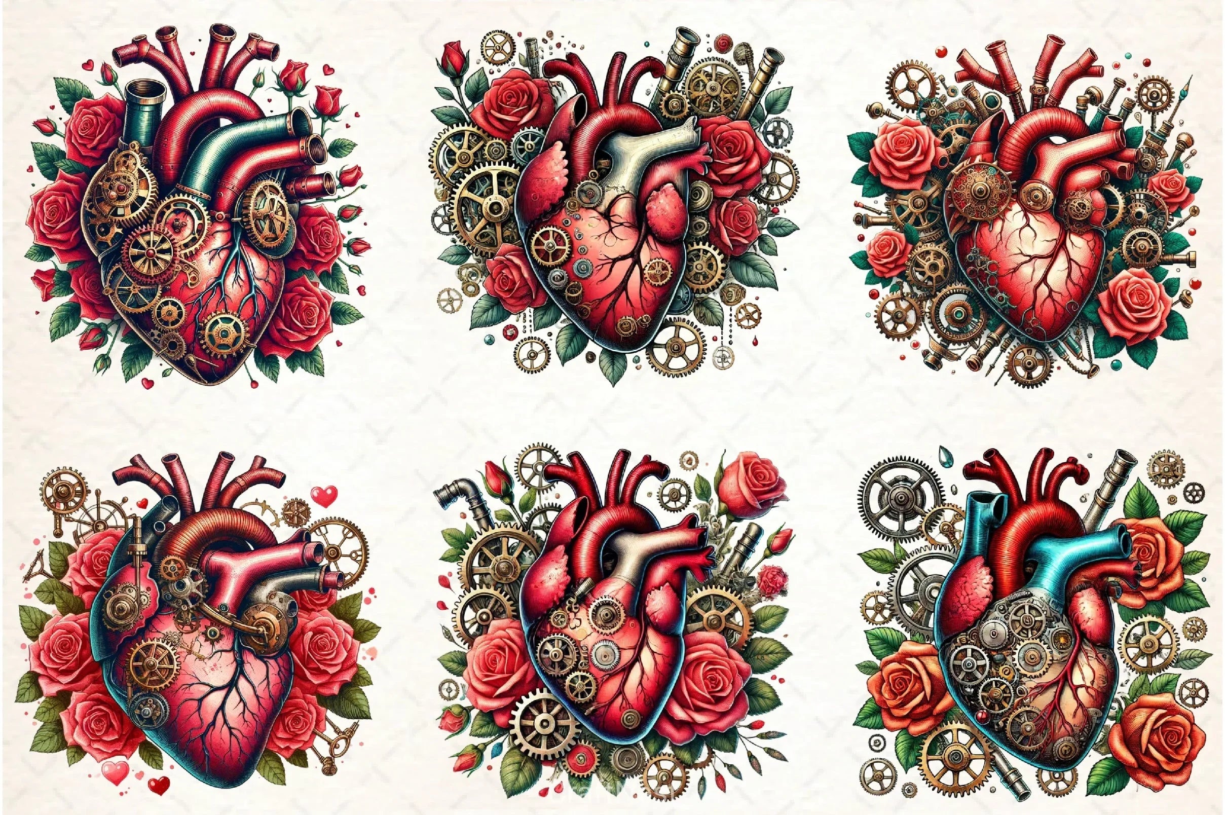 Steampunk Heart Clipart Bundle - CraftNest - Digital Crafting and Art