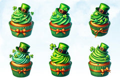 St Patrick's Day Cupcake Clipart Bundle - CraftNest - Digital Crafting and Art