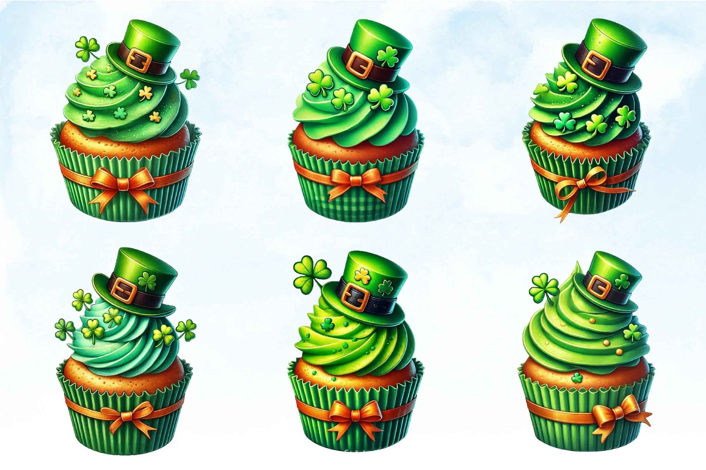 St Patrick's Day Cupcake Clipart Bundle - CraftNest - Digital Crafting and Art