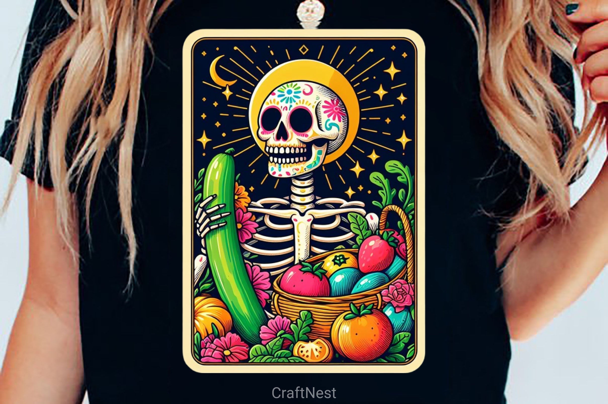 Funny Gardening Skeleton Tarot Card Clipart Bundle 1