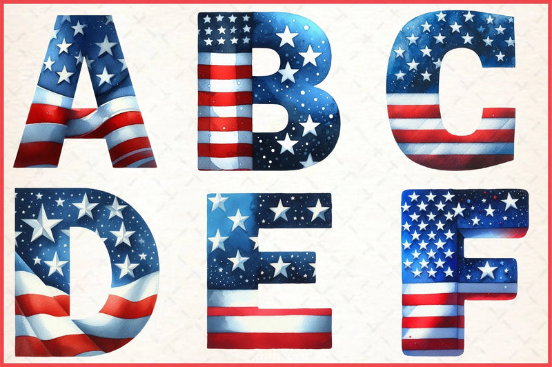 4th of July Alphabet Clipart Bundle - CraftNest - Digital Crafting and Art