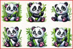 Cute Panda Clipart Bundle - CraftNest - Digital Crafting and Art
