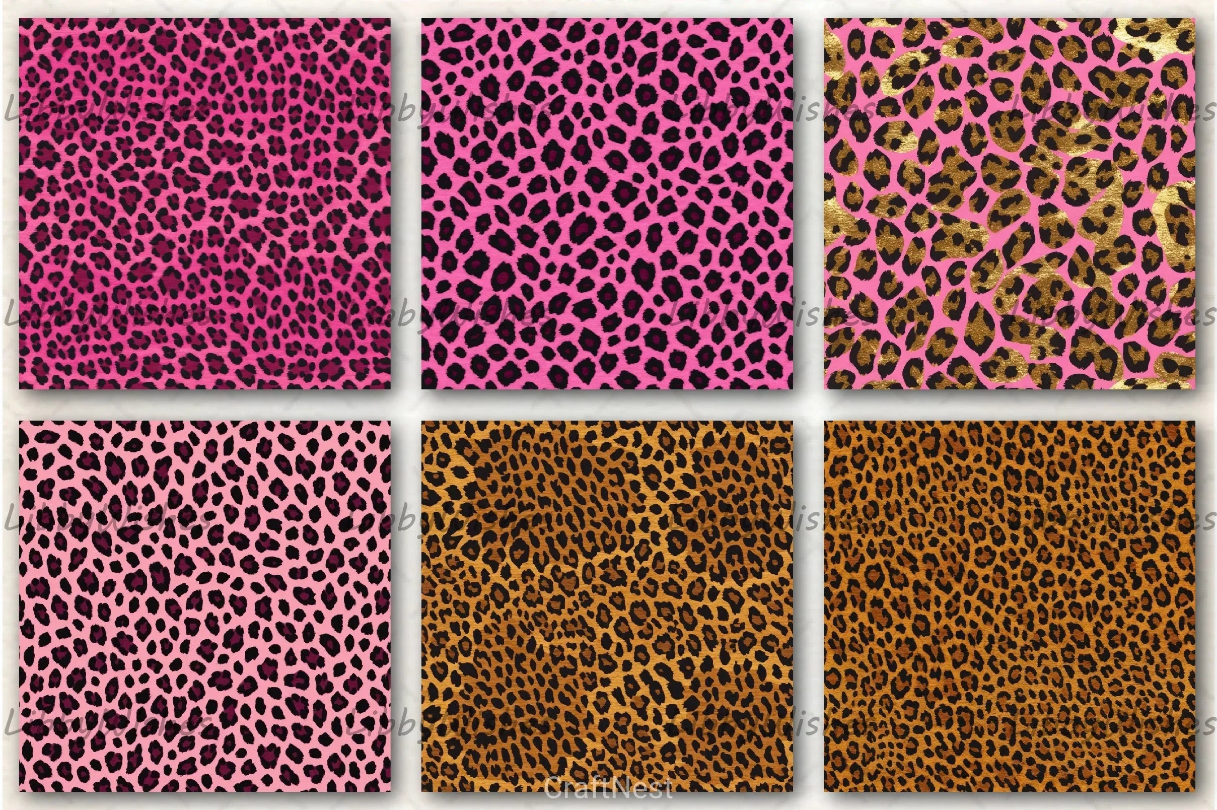 Leopard Pattern Backgrounds Bundle - CraftNest - Digital Crafting and Art