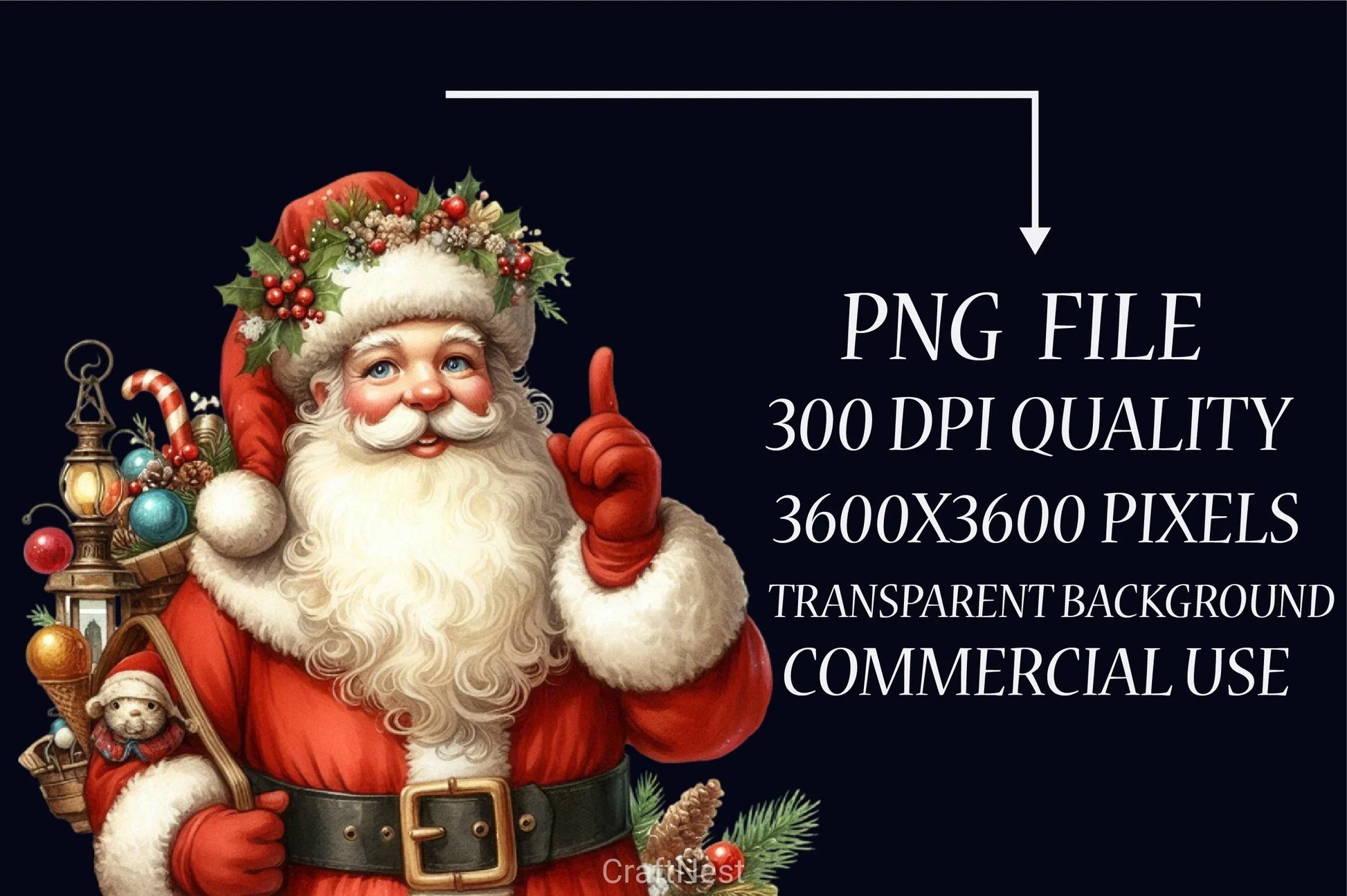 Retro Christmas Santa Clipart Bundle - CraftNest - Digital Crafting and Art