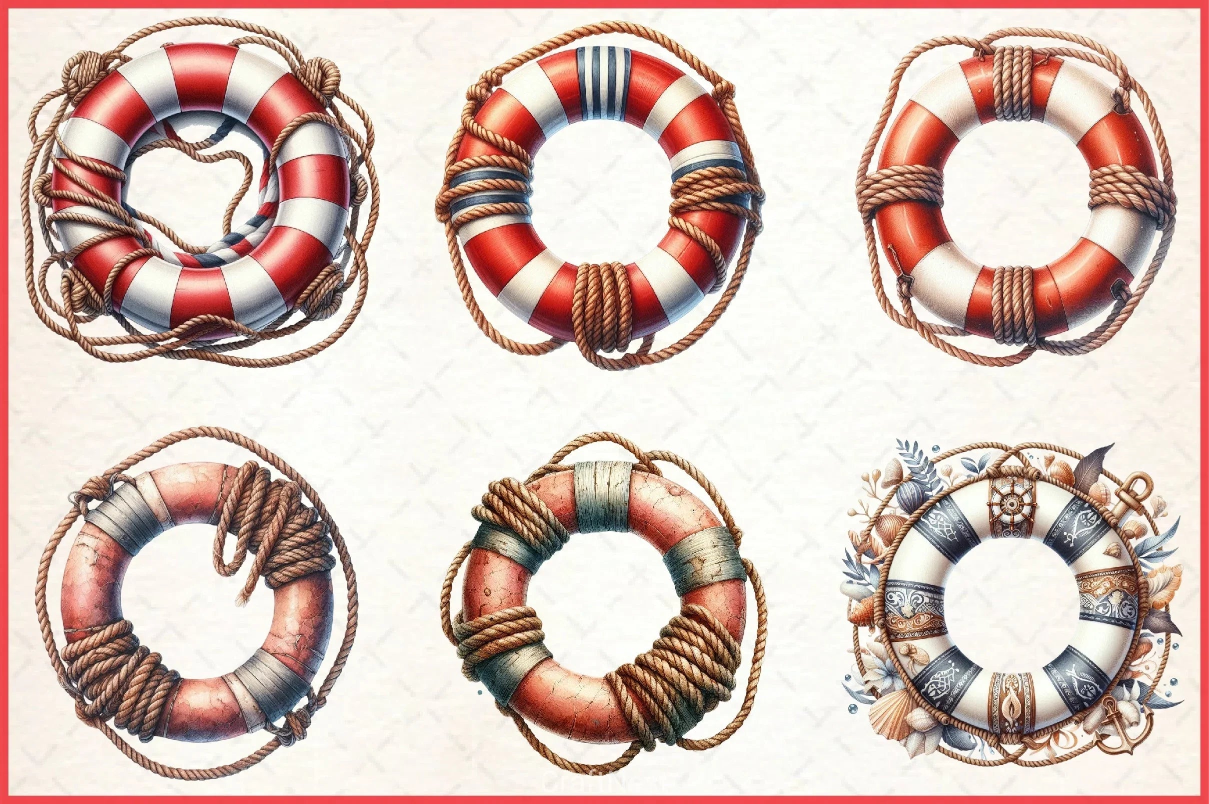Lifebuoy Clipart Bundle - CraftNest - Digital Crafting and Art