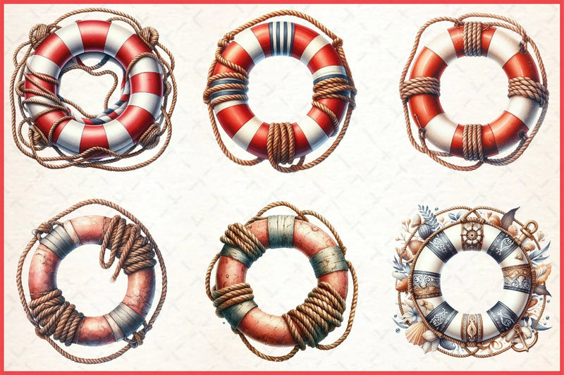 Lifebuoy Clipart Bundle - CraftNest - Digital Crafting and Art