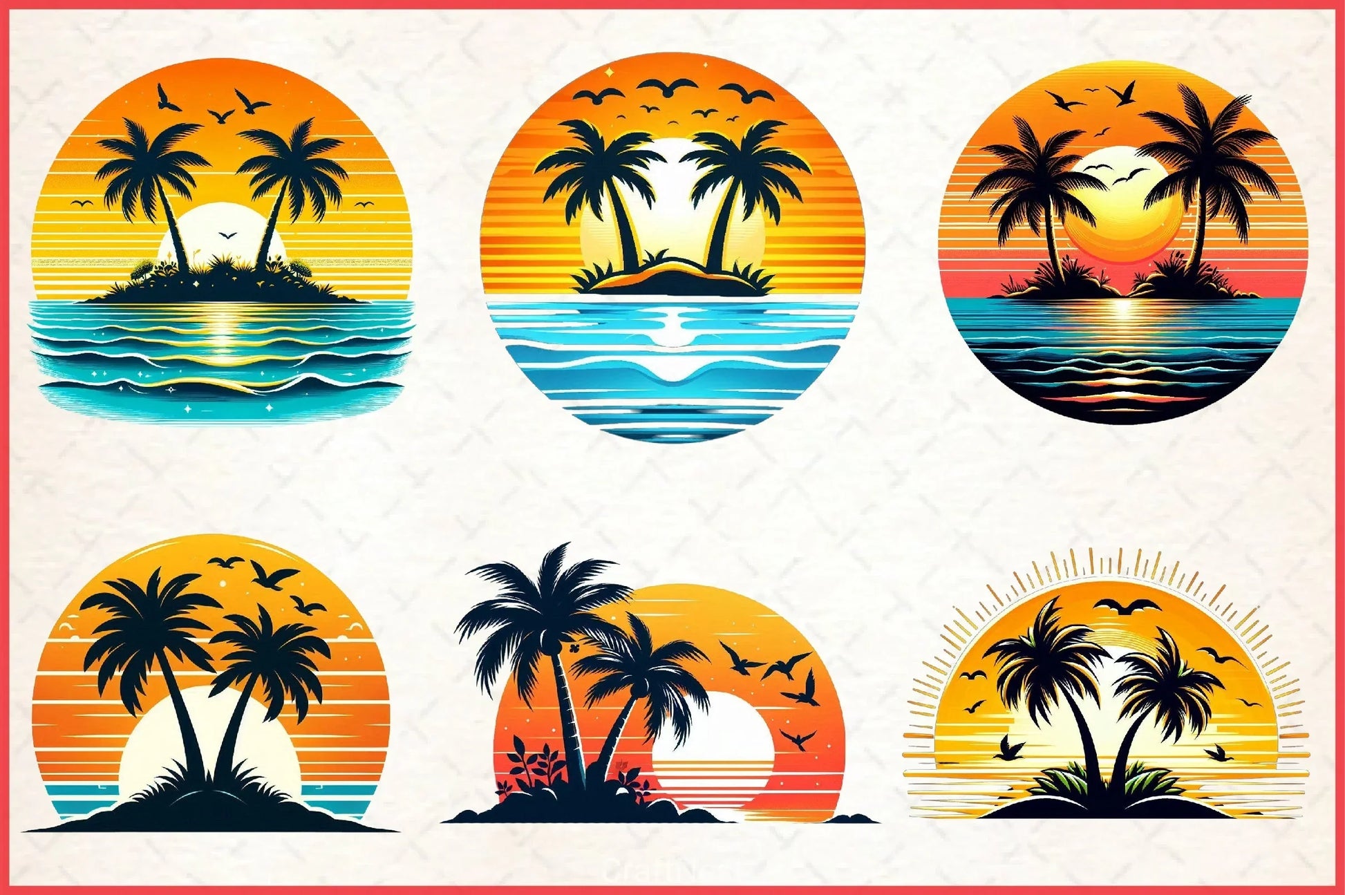 Summer Sunset Clipart Bundle - CraftNest - Digital Crafting and Art