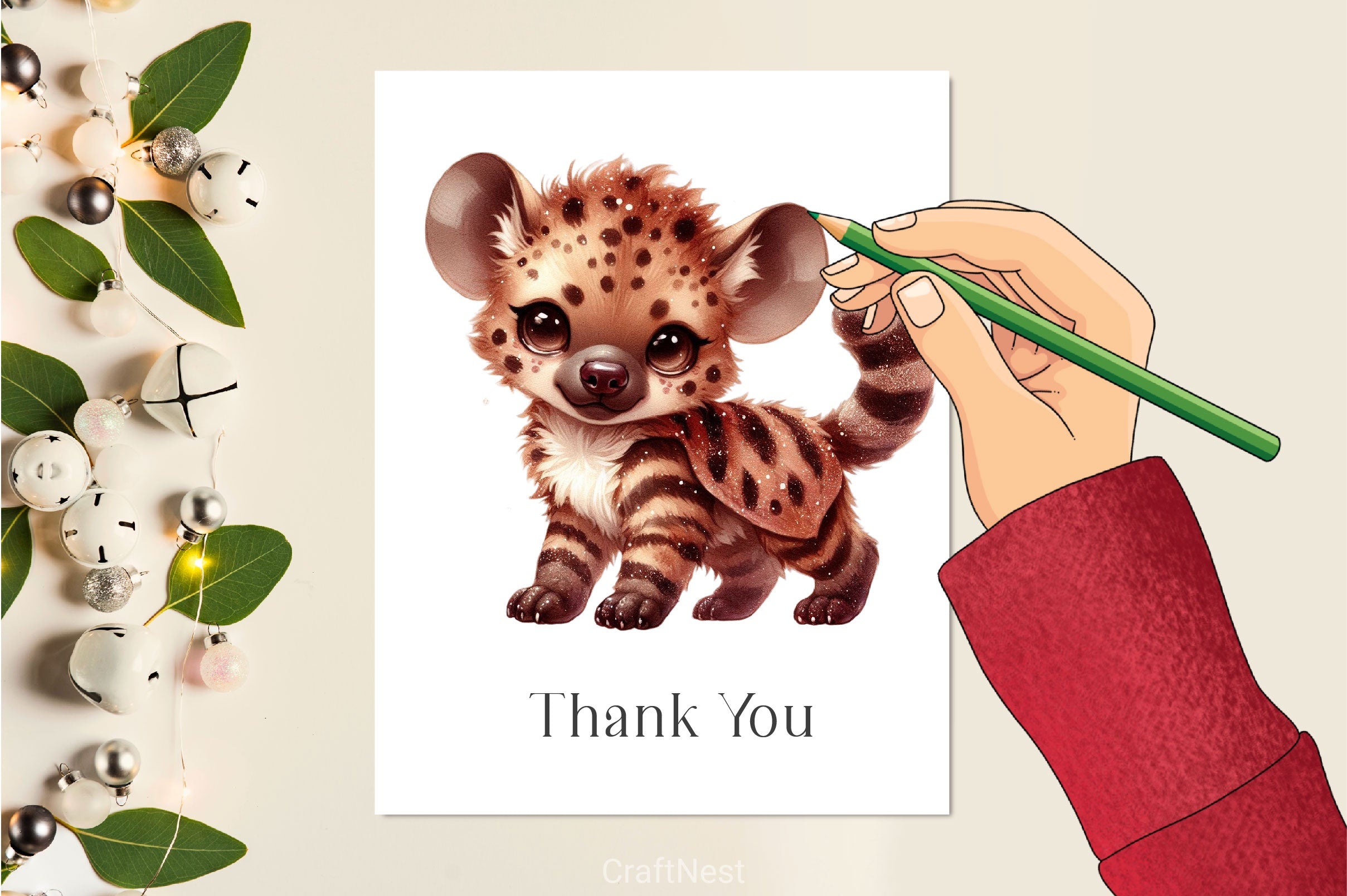Cute Hyena Clipart Bundle