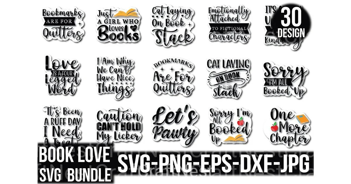 Book Lover Design Bundle - CraftNest - Digital Crafting and Art